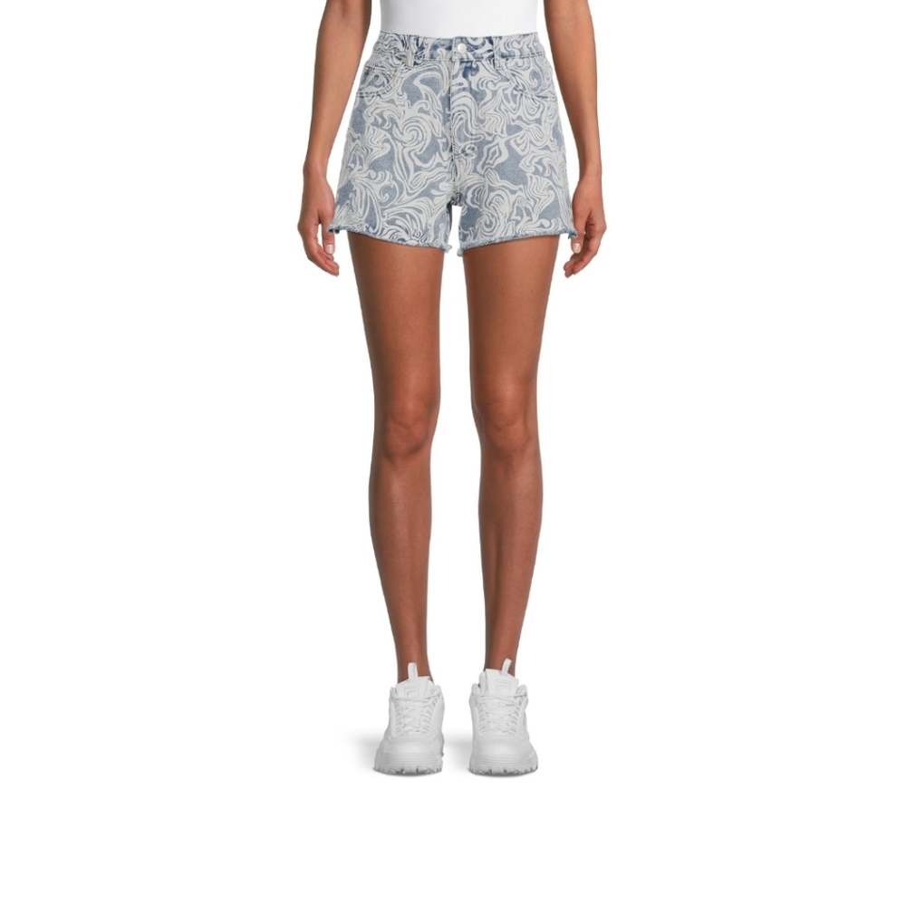 Juniors High Destructed Midi Denim  Short